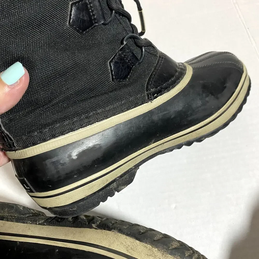 Sorel Yoot Pac Kids Winter Boots Black White Duck Boot Snow Boot Sz 3 Big Kid